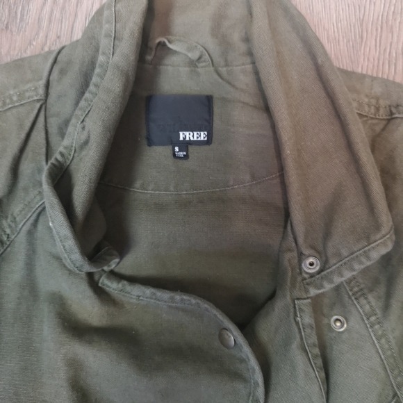 Vintage Linen Double Breasted Cropped Bomber Jacket - Picture 5 of 5